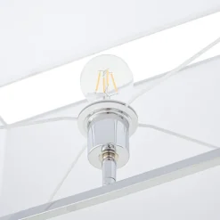 Lucande Gulvlamper > gulvlampe Evaine, krom/hvid, metal, 157 cm, E27