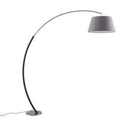 Gang|Pendellamper ^ Lucande gulvlampe Evelyna, grå/sort, metal, 192 cm