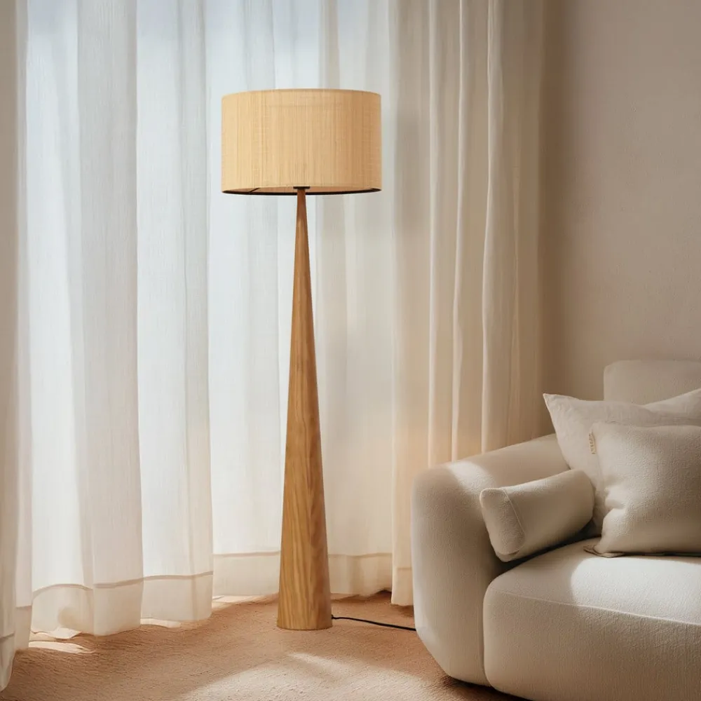 Lucande Gang|Gulvlamper > gulvlampe Fabrena, naturfarvet, bambus, højde 138 cm