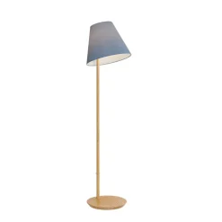 Gang|Pendellamper ^ Lucande gulvlampe Jinda, blå, træ, stof, 160 cm, E27