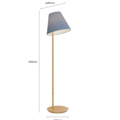 Gang|Pendellamper ^ Lucande gulvlampe Jinda, blå, træ, stof, 160 cm, E27