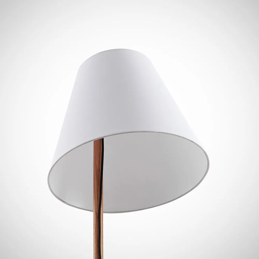 Lucande Gang|Pendellamper > gulvlampe Jinda, hvid, træ, stof, 160 cm, E27