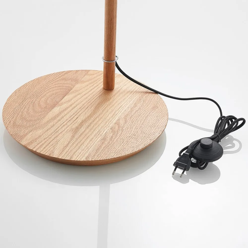 Lucande Gang|Pendellamper > gulvlampe Jinda, hvid, træ, stof, 160 cm, E27