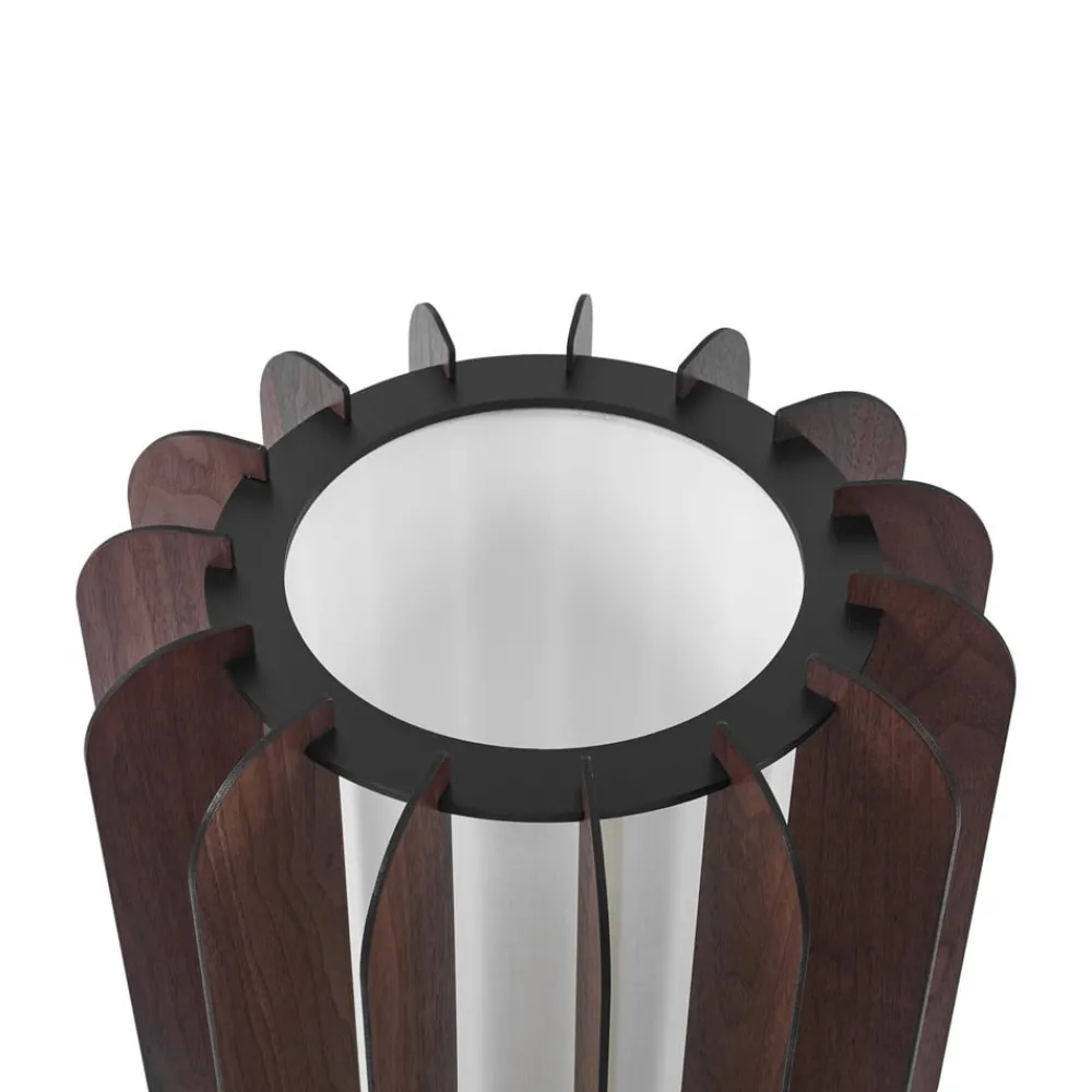 Lucande Gang|Gulvlamper > gulvlampe Juneta, 75 cm, brun, træ, tekstil