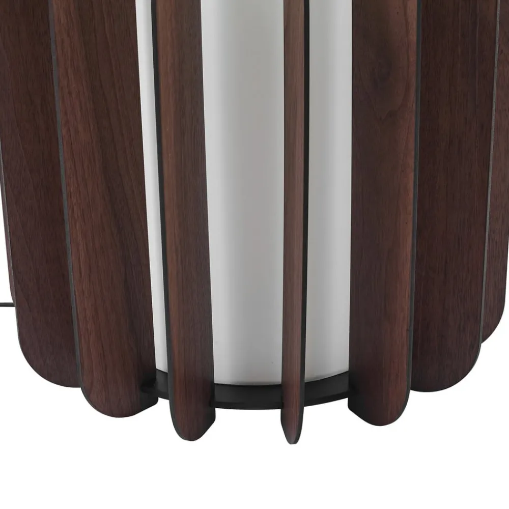 Lucande Gang|Gulvlamper > gulvlampe Juneta, 75 cm, brun, træ, tekstil