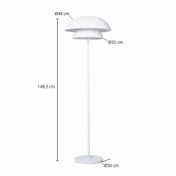 Lucande Gang|Gulvlamper > gulvlampe Kellina, 151 cm, hvid, metal, E27