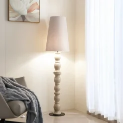 Lucande Gulvlamper > gulvlampe Lyndorin, beige, keramik, 150 cm