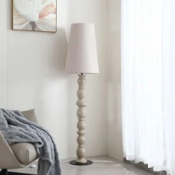 Lucande Gulvlamper > gulvlampe Lyndorin, beige, keramik, 150 cm