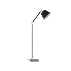 Gulvlamper|Gulvlamper ^ Lucande gulvlampe Marvaine, sort/guldfarvet, justerbar