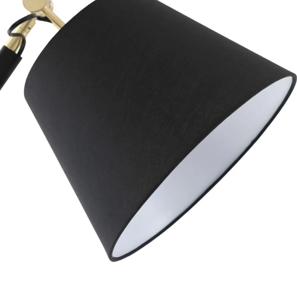 Gulvlamper|Gulvlamper ^ Lucande gulvlampe Marvaine, sort/guldfarvet, justerbar