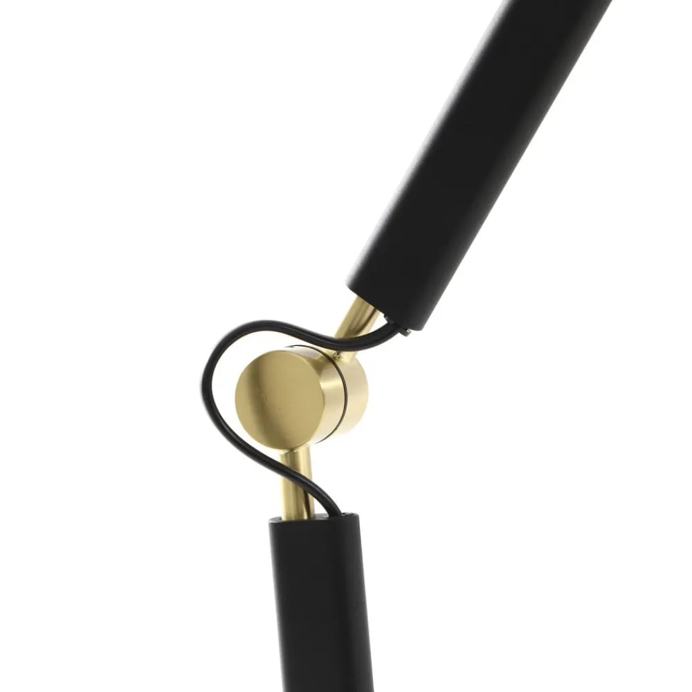 Gulvlamper|Gulvlamper ^ Lucande gulvlampe Marvaine, sort/guldfarvet, justerbar