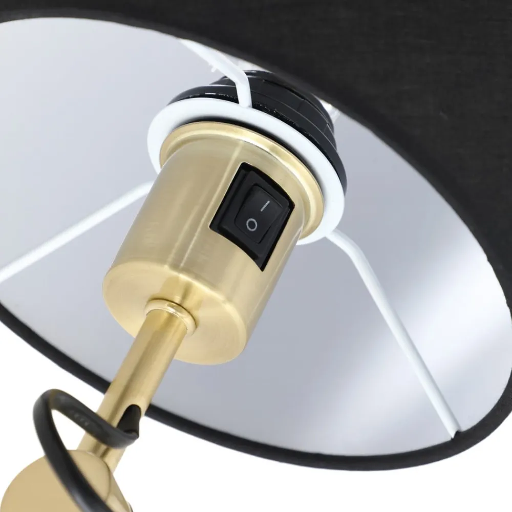 Gulvlamper|Gulvlamper ^ Lucande gulvlampe Marvaine, sort/guldfarvet, justerbar