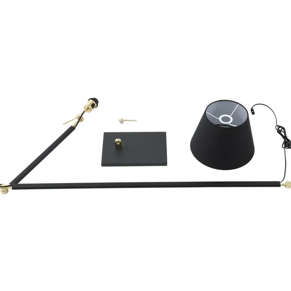 Gulvlamper|Gulvlamper ^ Lucande gulvlampe Marvaine, sort/guldfarvet, justerbar