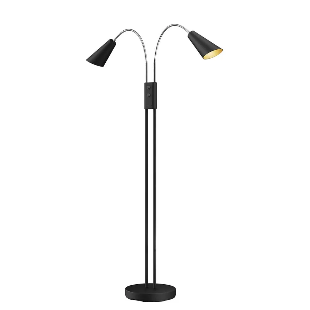 Lucande Pendellamper|Gulvlamper > gulvlampe Medira, sort, 2 lyskilder, justerbar, GU10