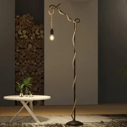 Lucande Gulvlamper|Gulvlamper > gulvlampe Ropina, højde 180 cm, sort, hampereb