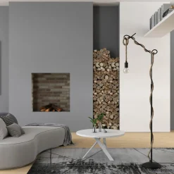 Lucande Gulvlamper|Gulvlamper > gulvlampe Ropina, højde 180 cm, sort, hampereb