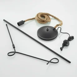 Lucande Gulvlamper|Gulvlamper > gulvlampe Ropina, højde 180 cm, sort, hampereb