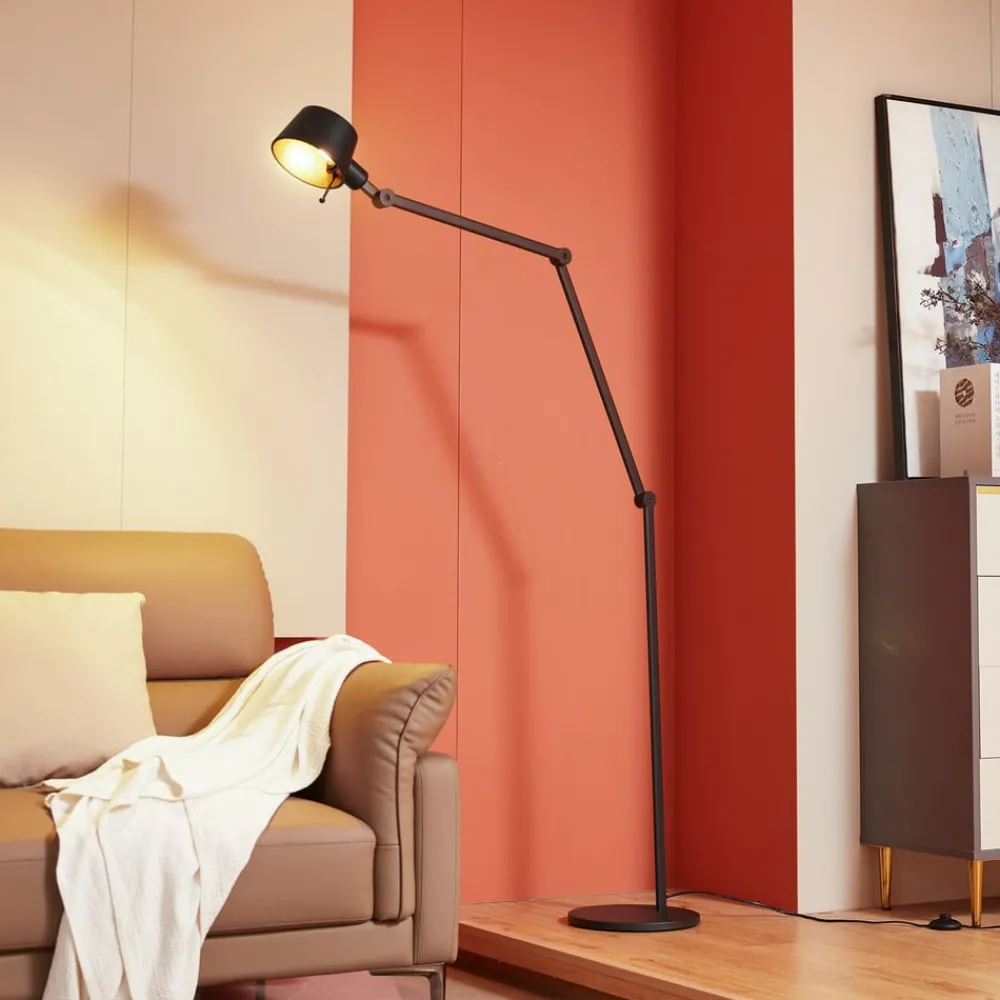 Arbejdsrum/Kontor|Gulvlamper ^ Lucande gulvlampe Silka, højde 216 cm, sort, metal