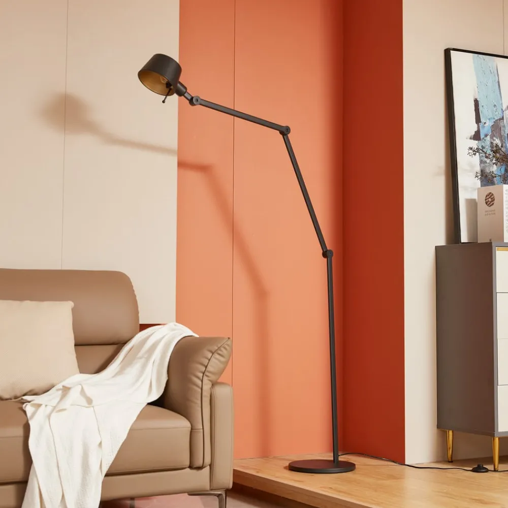 Arbejdsrum/Kontor|Gulvlamper ^ Lucande gulvlampe Silka, højde 216 cm, sort, metal