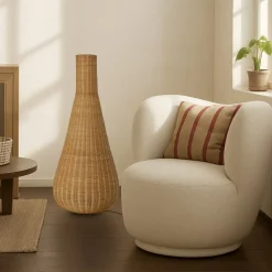 Lucande Gang|Gulvlamper > gulvlampe Takeo, rattan, højde 115 cm, E27