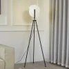 Lucande Gulvlamper > Helva gulvlampe, 150 cm, hvid/sort, drejelig
