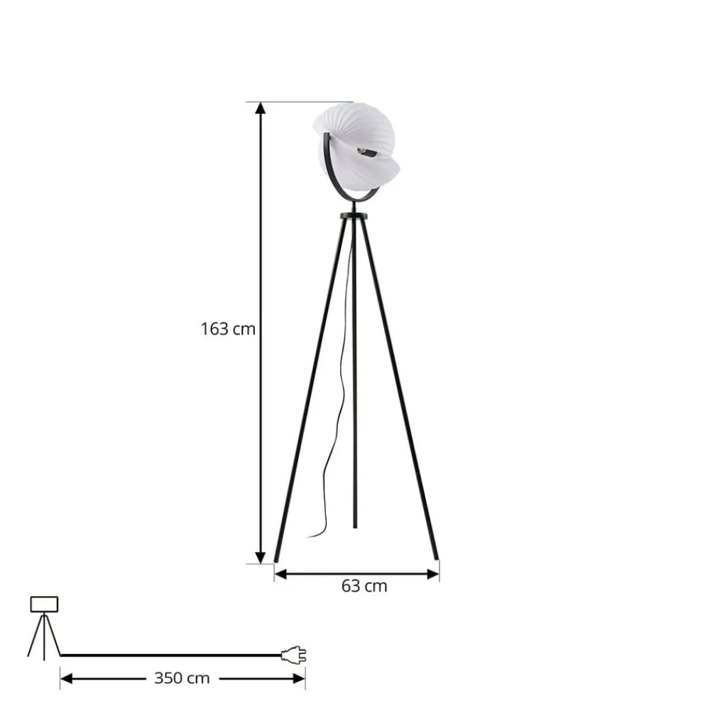 Lucande Gulvlamper > Helva gulvlampe, 150 cm, hvid/sort, drejelig