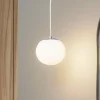 Lucande Pendellamper > hængelampe Bidolo, kromfarvet, glas, Ø 15 cm, IP44