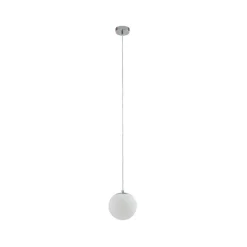 Lucande Pendellamper > hængelampe Bidolo, kromfarvet, glas, Ø 15 cm, IP44