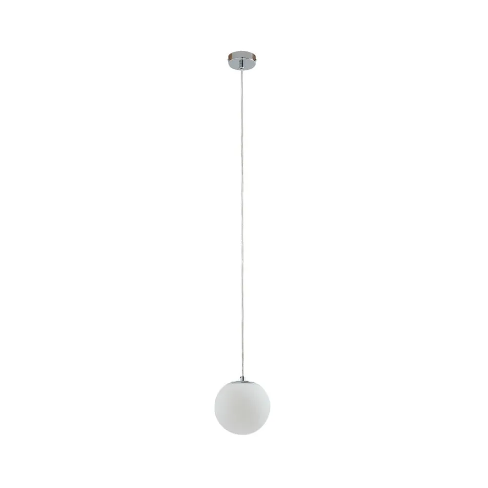 Lucande Pendellamper > hængelampe Bidolo, kromfarvet, glas, Ø 15 cm, IP44