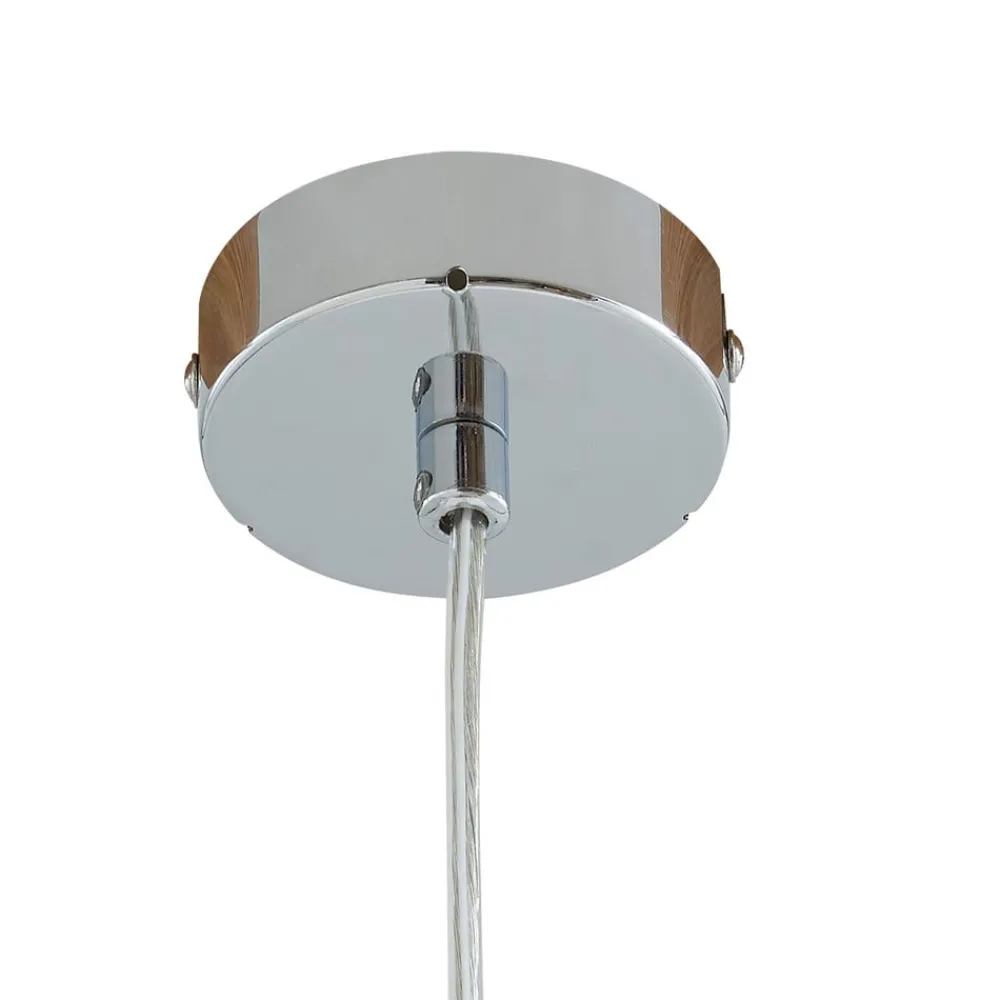 Lucande Pendellamper > hængelampe Bidolo, kromfarvet, glas, Ø 15 cm, IP44