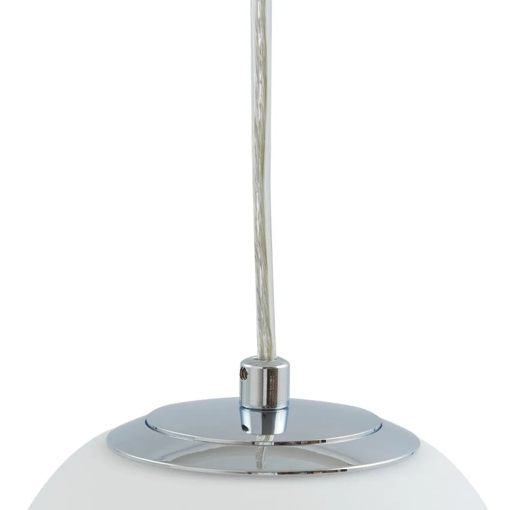 Lucande Pendellamper > hængelampe Bidolo, kromfarvet, glas, Ø 15 cm, IP44