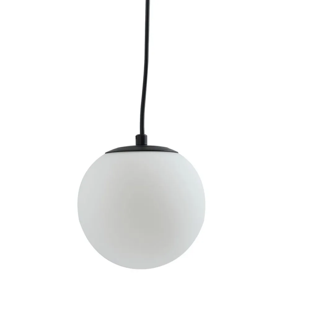 Lucande Pendellamper > hængelampe Bidolo, sort, glas, Ø 15 cm, IP44