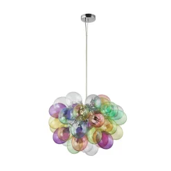 Lucande Pendellamper|Pendellamper > hængelampe Diborah, Ø 50 cm, farvet, glas, G9
