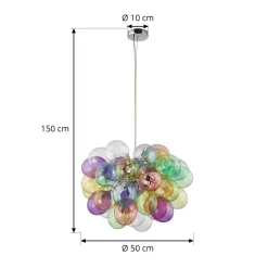 Lucande Pendellamper|Pendellamper > hængelampe Diborah, Ø 50 cm, farvet, glas, G9