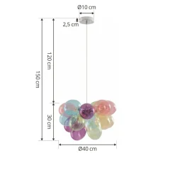 Lucande Pendellamper|Pendellamper > hængelampe Diborah, Ø 40 cm, farvet, glas, G9