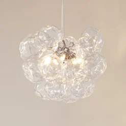 Lucande Pendellamper|Pendellamper > hængelampe Diborah, klar, Ø 43 cm, glas, G9