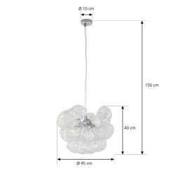 Lucande Pendellamper|Pendellamper > hængelampe Diborah, klar, Ø 43 cm, glas, G9