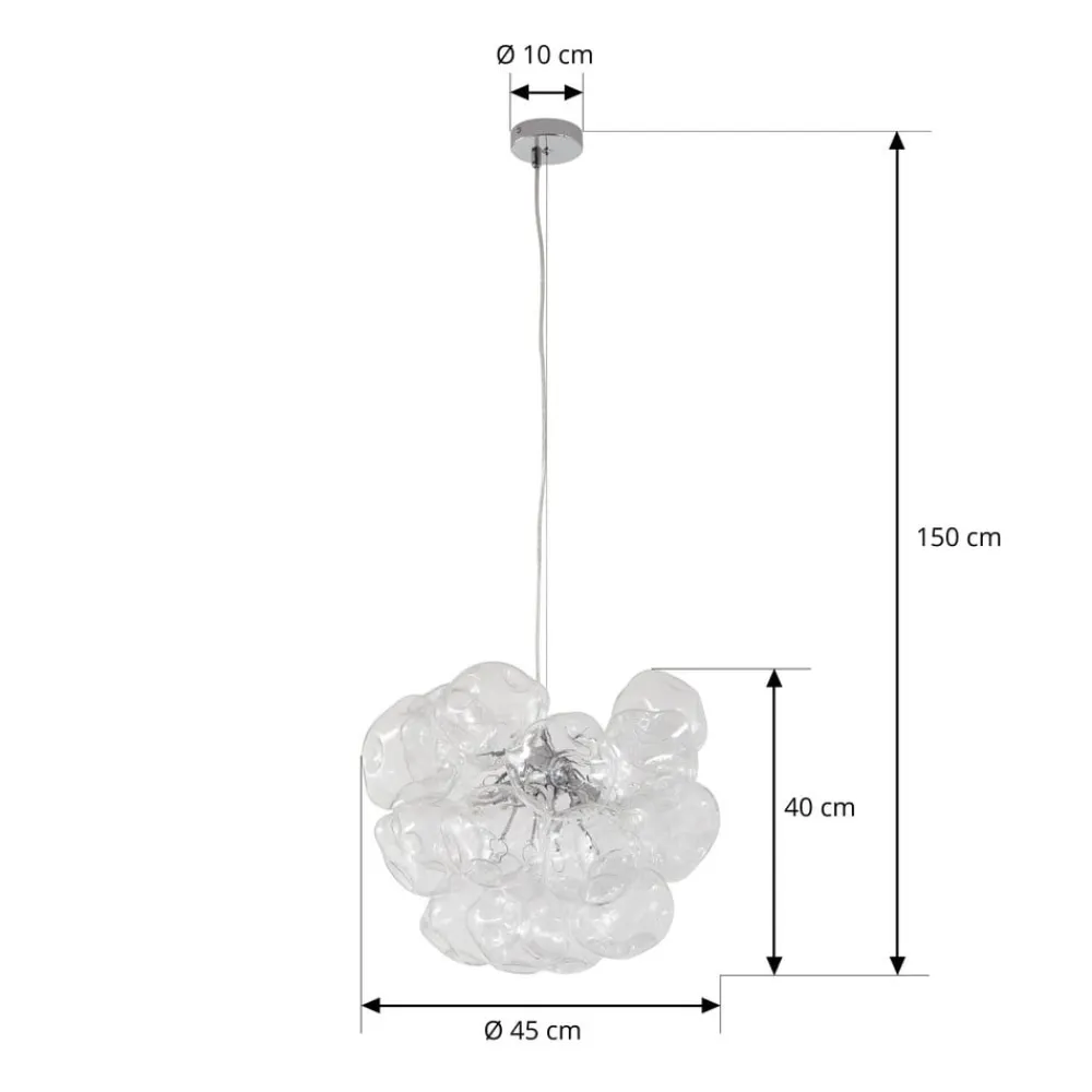 Lucande Pendellamper|Pendellamper > hængelampe Diborah, klar, Ø 43 cm, glas, G9