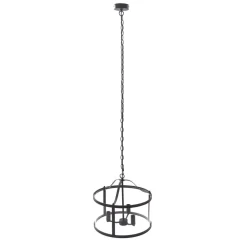 Pendellamper ^ Lucande hængelampe Eryk, Ø 40 cm, sort, glas, 3 lyskilder