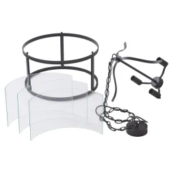 Pendellamper ^ Lucande hængelampe Eryk, Ø 40 cm, sort, glas, 3 lyskilder