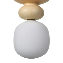 Lucande Pendellamper > hængelampe Fidelo, hvid/gul, glas, keramik, 18 cm