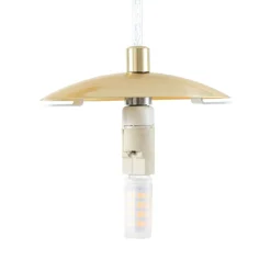 Lucande Pendellamper|Pendellamper > hængelampe Lunelle, messing, glas, 4 lyskilder, Ø 40 cm