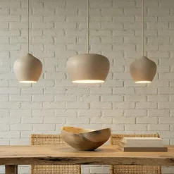 Lucande Pendellamper|Pendellamper > hængelampe Malisa, beige, 3 lyskilder, metal, 90 cm