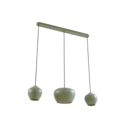 Lucande Pendellamper|Pendellamper > hængelampe Malisa, grøn, 3 lyskilder, metal, længde 90 cm