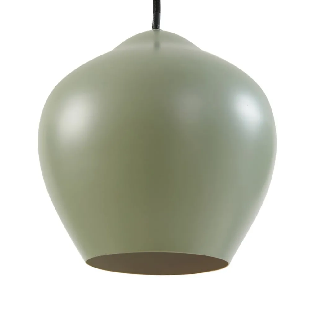 Lucande Pendellamper|Pendellamper > hængelampe Malisa, grøn, 3 lyskilder, metal, længde 90 cm