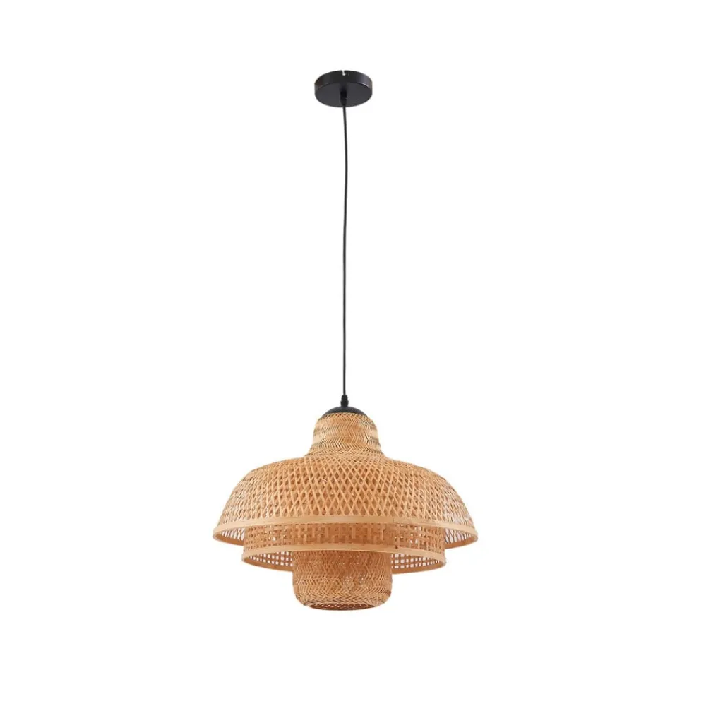 Pendellamper ^ Lucande hængelampe Rasmina, bambus, Ø 50 cm, 1 lyskilde