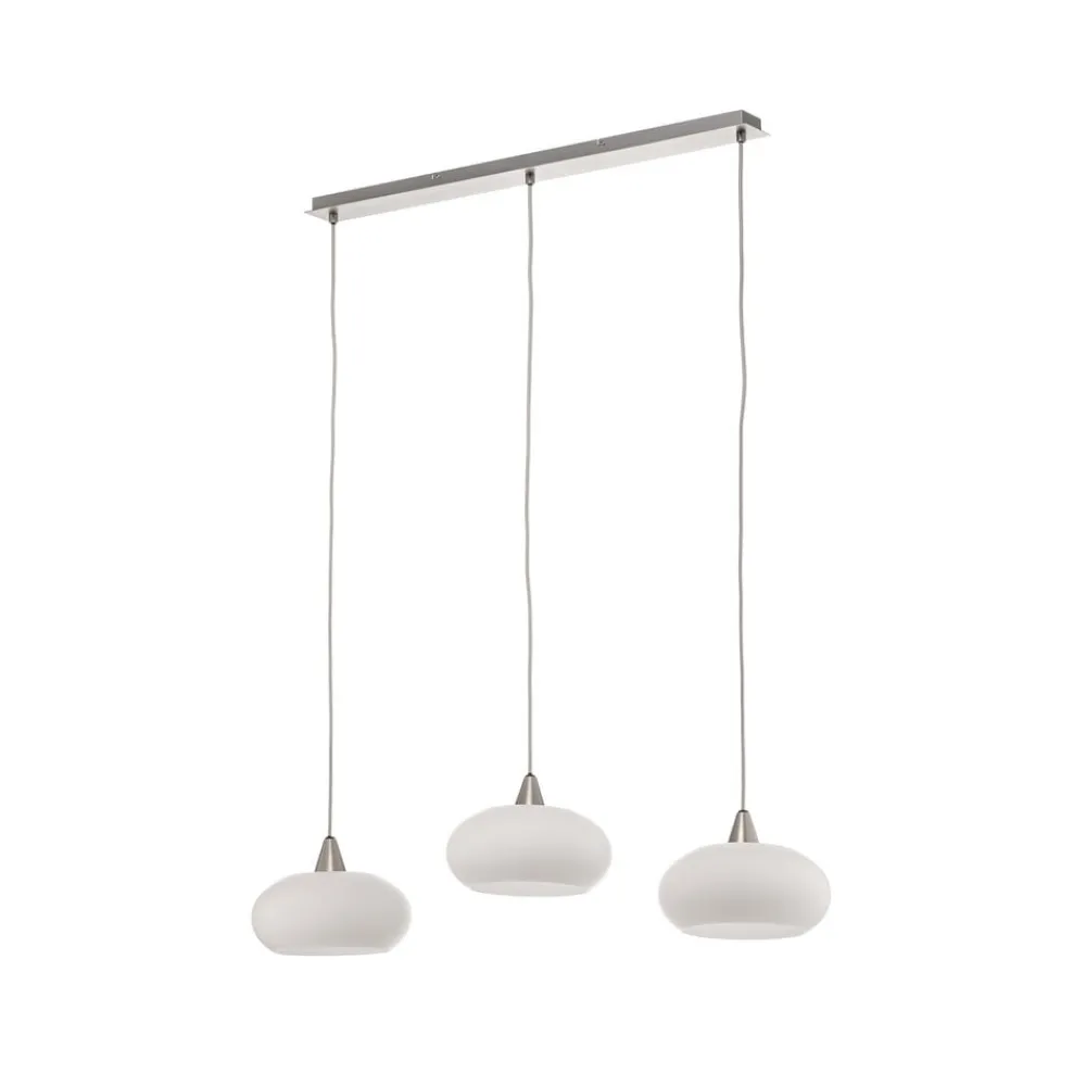 Pendellamper|Pendellamper ^ Lucande hængelampe Sharvil, 3 lyskilder, hvid, glas, 97 cm
