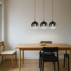 Pendellamper|Pendellamper ^ Lucande hængelampe Veloura, 3 lyskilder, 84 cm, glas, træ