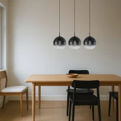 Pendellamper|Pendellamper ^ Lucande hængelampe Veloura, 3 lyskilder, 84 cm, glas, træ
