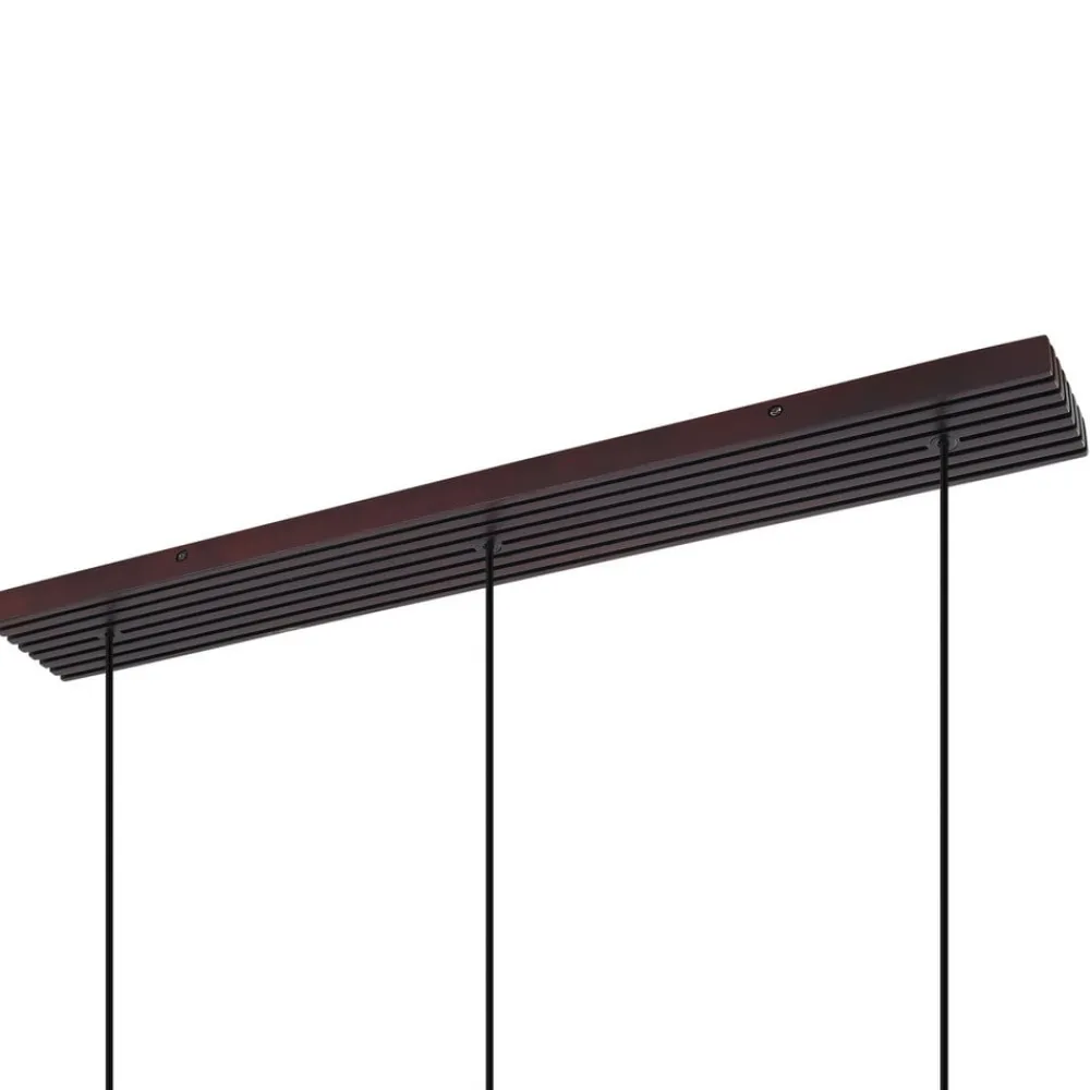 Pendellamper|Pendellamper ^ Lucande hængelampe Veloura, 3 lyskilder, 84 cm, glas, træ